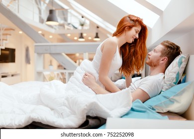 Passionate Couple Foreplay Bed Stock Photo Shutterstock