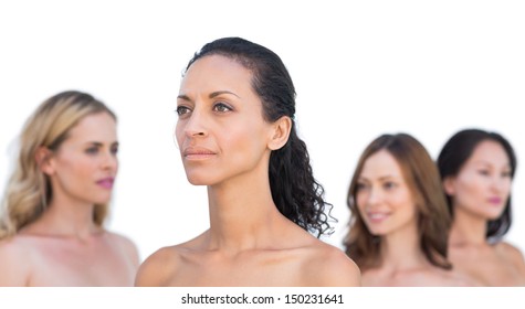 Peaceful Nude Models Posing Looking Away Stock Photo 150231641