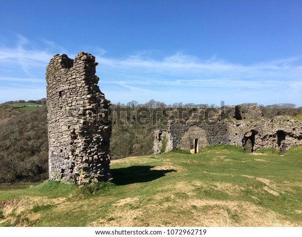 Pennard Castle Built Early Th Century Stock Photo