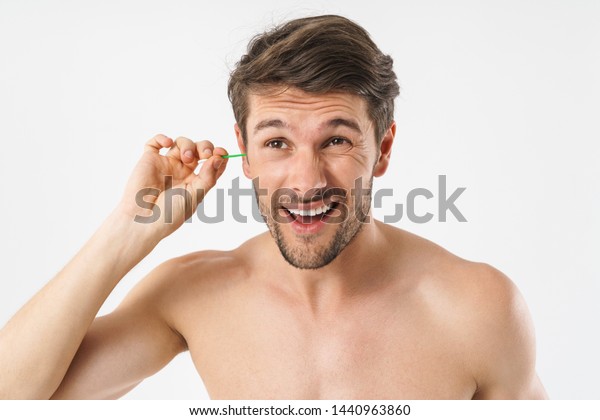 Photo Closeup Attractive Naked Man Smiling Stock Photo