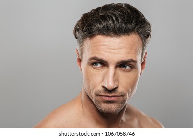 Picture Handsome Serious Mature Man Standing Stock Photo