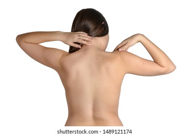 Back View Nude Woman Touching Her Stock Photo Edit Now