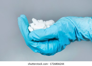 Gloved Doctor Opens Suppositories Anal Vaginal Stock Photo