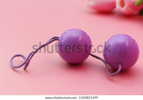 Pink Vaginal Balls On Pink Background Stock Photo Edit Now