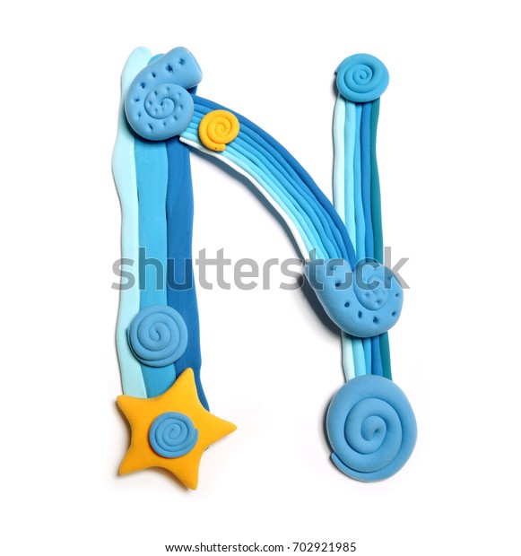 Plasticine Letter N Color Plasticine Alphabet Stock Photo 702921985