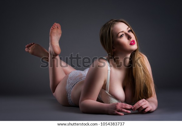 Plus Size Sexy Model White Underwear Stock Photo Shutterstock