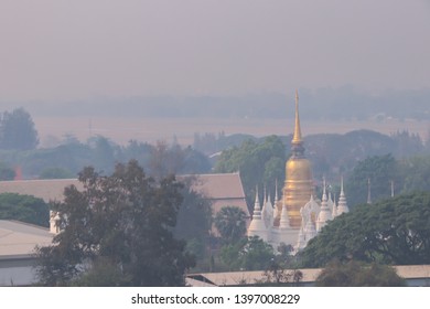 Pm Unhealthy Air Pollution Cover Thai Stock Photo