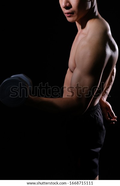 Portrait Athletic Muscular Bodybuilder Man Naked Stock Photo Edit Now