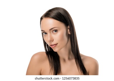 Portrait Attractive Naked Girl Looking Camera Stock Photo 1256073835