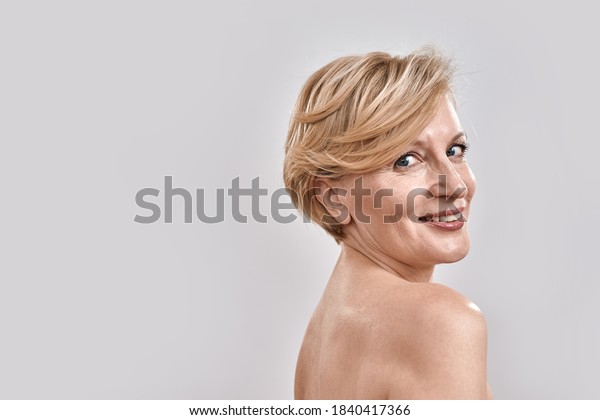 Portrait Beautiful Naked Middle Aged Woman Stock Photo Edit Now