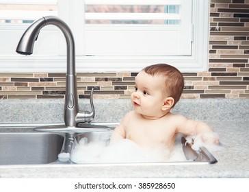 Baby Enjoys Bubbly Bath Stock Photo Edit Now 42673573
