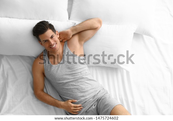 Portrait Handsome Man Lying On Large Stock Photo Shutterstock