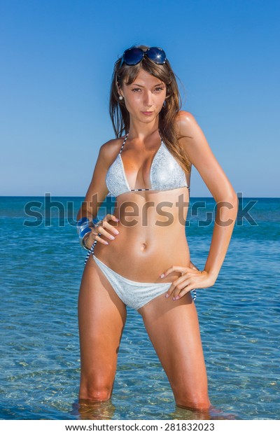 Portrait Happy Sexy Girl Bikini Posing Stock Photo 281832023 Shutterstock