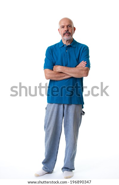 Portrait Mature Man Blue Polo Shirt Stock Photo Shutterstock