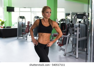 Portrait Mature Physically Fit Woman Showing Stock Photo