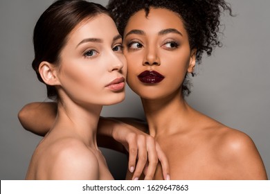 Portrait Two Attractive Nude Women Bonding Foto Stok Shutterstock