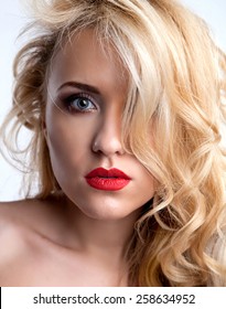 Portrait Passionate Sexual Blonde Studio Stock Photo 258634952