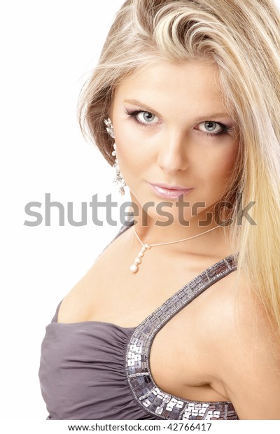 Portrait Sexual Blonde Jewelry Isolated Stock Photo 42766417 Shutterstock