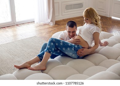 Pregnant Wife Her Husband Naked Bellies Images Stock Photos