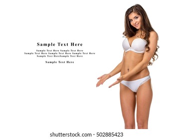 Pretty Slim Woman Beautiful Lingerie On Stock Photo 502885423