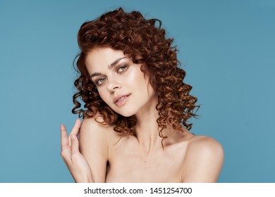 Pretty Woman Naked Shoulders Curly Hair Stock Photo Edit Now