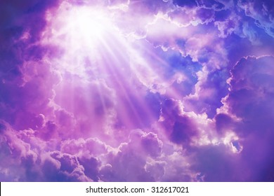 Purple Sky Sun Beautiful Cloudson Heaven Stock Photo Shutterstock