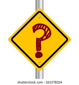 Question Mark Road Sign Isolated On Stock Photo Edit Now