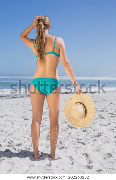 Rear View Fit Woman Bikini On Stock Photo 202263232 Shutterstock