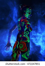 Rear View Naked Woman Body Art Stock Photo Shutterstock