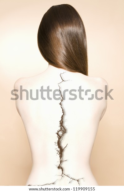 Rear View Nude Woman Crack On Stock Photo 119909155 Shutterstock