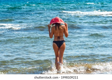 Rear View Sexy Woman Black Bikini Foto Stok 1998109211 Shutterstock