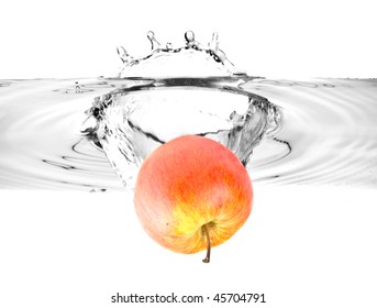 Red Apple Falling Into Water Making Stock Photo Shutterstock