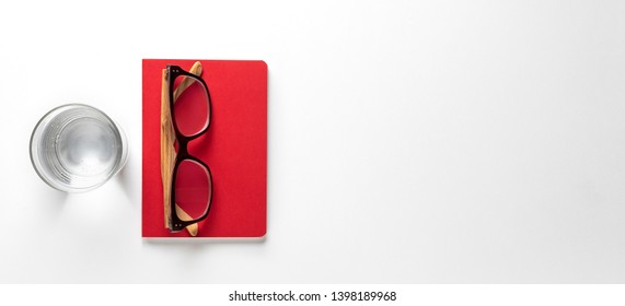 Red Notebook Notepad On White Background Stock Photo 1398189968