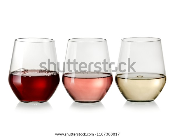 Red White Rose Wine Glasses Line Stock Photo Edit Now