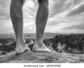 Rock Tired Hikers Legs Without Shoes Stock Photo Shutterstock