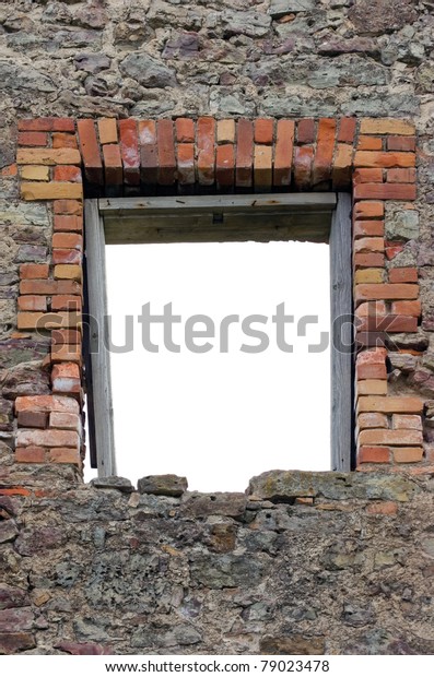 Ruined Rustic Limestone Boulder Rubble Wall Stock Photo 79023478