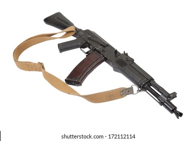 Russian Kalashnikov Ak Assault Rifle On Stock Photo