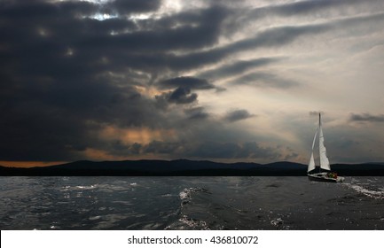 A Sailboat Storm Images Stock Photos Vectors Shutterstock