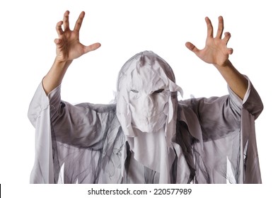 Scary Halloween Concept Monster On White Stock Photo