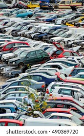 Scrap Yard Pile Crushed Cars Tenerife Stock Photo Shutterstock