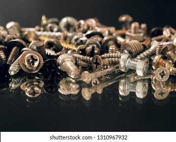 Screws Nuts Bolts Washers Screws Loose Stock Photo