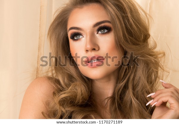 Sensual Blonde Woman Posing Black Sexy Stock Photo Edit Now