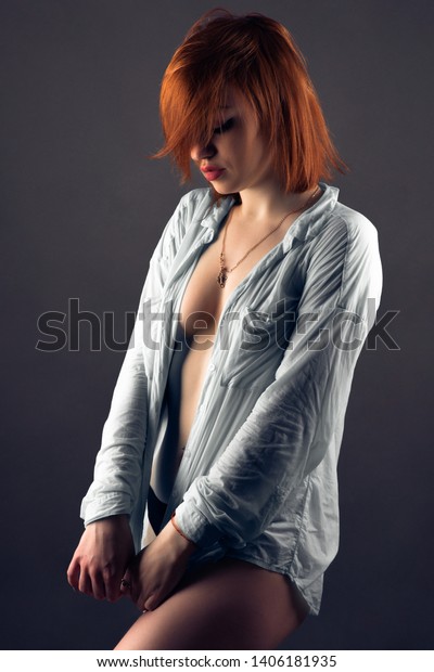 Sensual Gorgeous Nude Woman Shirt Stock Photo 1406181935 Shutterstock