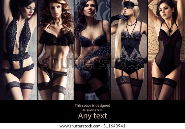 Set Photos Beautiful Sexy Women Lingerie Stock Photo Edit Now 511643941