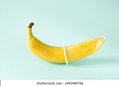 Sex Education Concept Banana Condom On Stock Photo