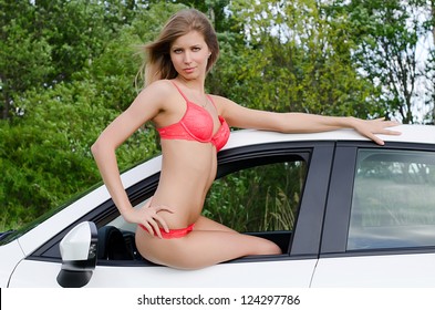 Sexual Girl Bikini Car Stock Photo 124297786 Shutterstock