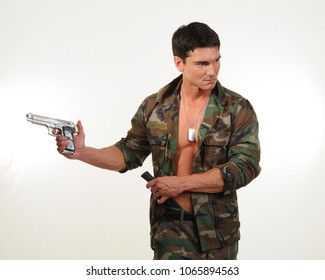 Sexy Army Man Prepares Battle Stock Photo 1065894563 Shutterstock