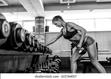 Sexy Athlete Brunette Fitness Woman Gym Stock Photo Edit Now