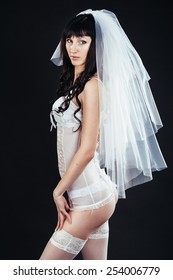 Sexy Beautiful Nude Bride Veil White Stock Photo Shutterstock