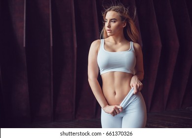 Sexy Blonde Woman Huge Breasts White Stock Photo Shutterstock